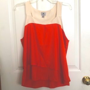 Petite orange and cream colored tank